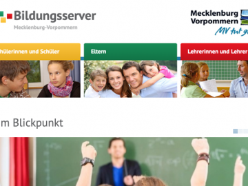 Screenshot Bildungsserver Mecklenburg-Vorpommern
